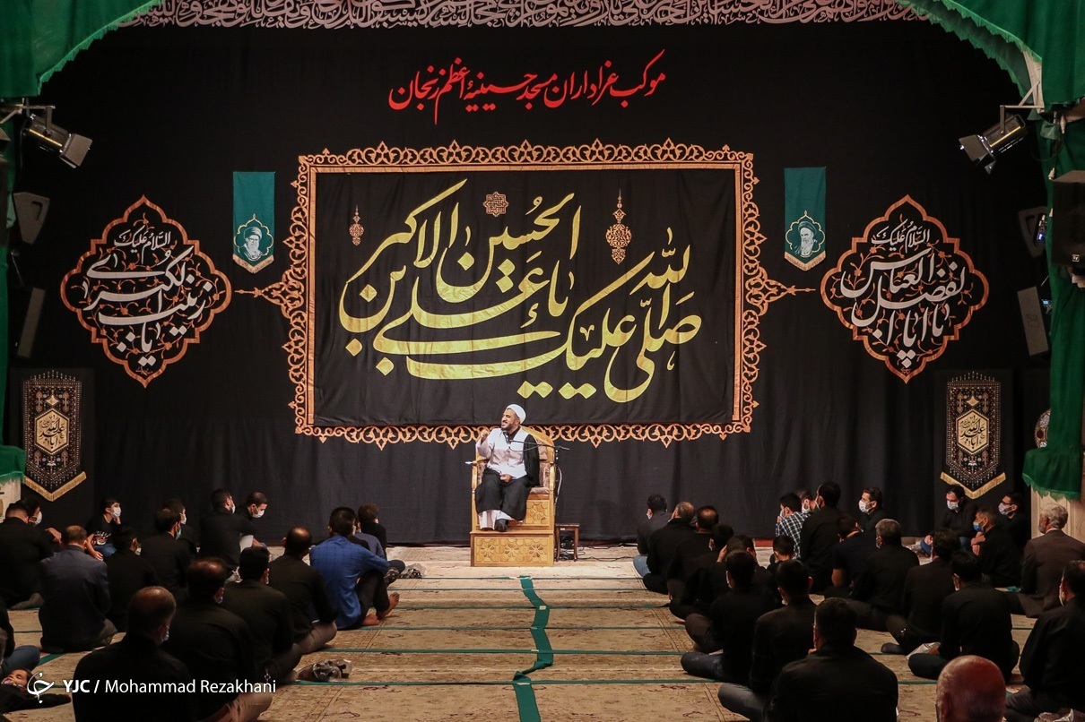 جلوه دسته عزاداری در حسینیه&zwnj;ی اعظم زنجان