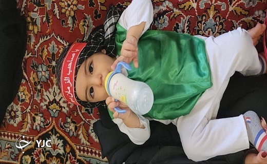 حضور مادران و نوزادان شهرستان خوسف در مراسم شیرخوارگان حسینی