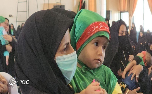 حضور مادران و نوزادان شهرستان خوسف در مراسم شیرخوارگان حسینی