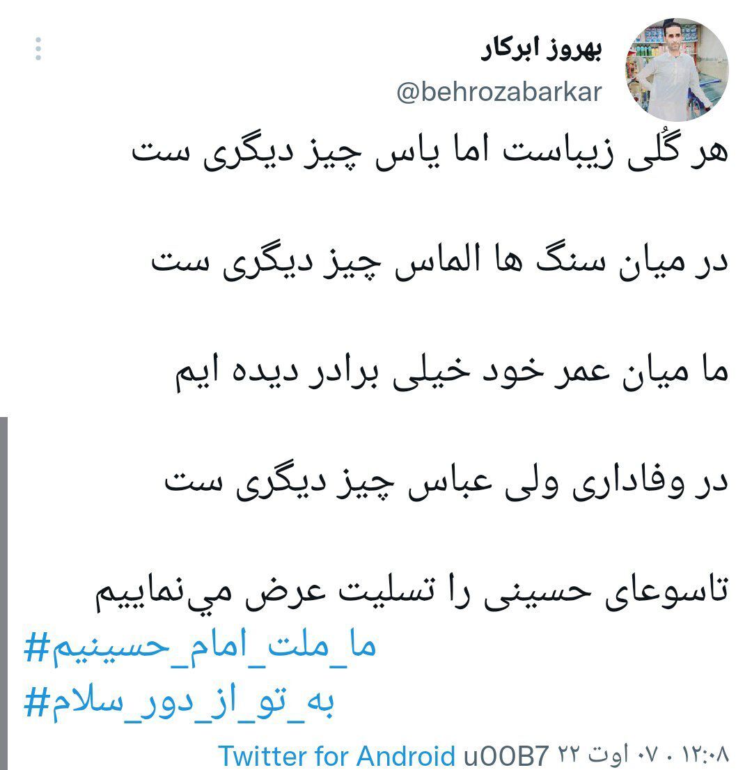 سوگواری مجازی کاربران برای سقای کربلا