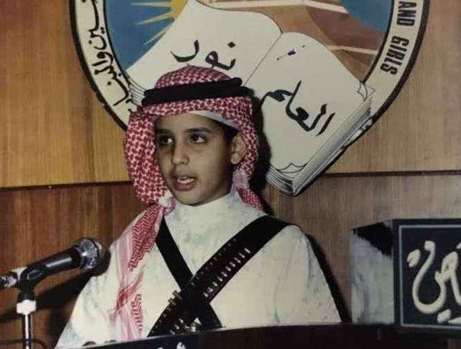 بن سلمان در کودکی با فانوسقه