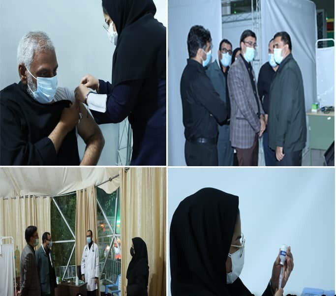 استقرار ۲ پایگاه سیار واکسیناسیون کرونا در حسینیه ثارالله و گلزار شهدای کرمان