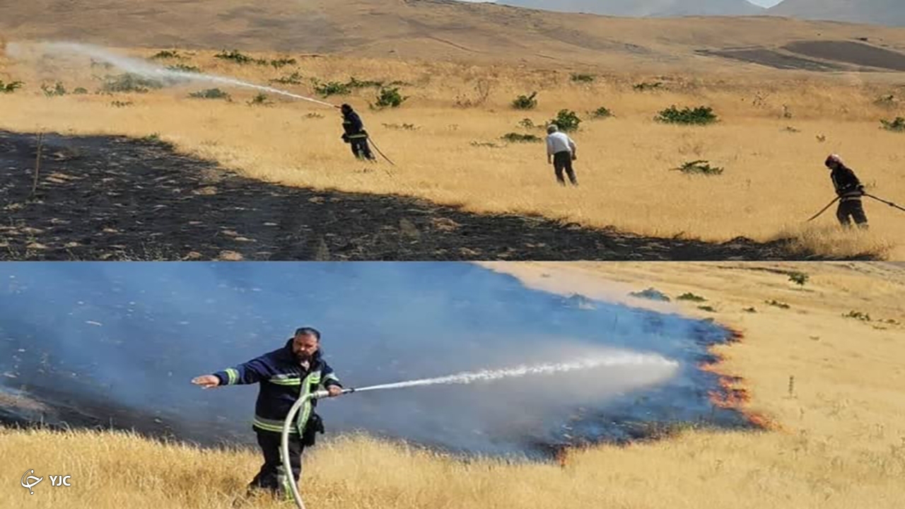 پوشش گیاهی روستای دوستعلی مهاباد دچار آتش سوزی شد
