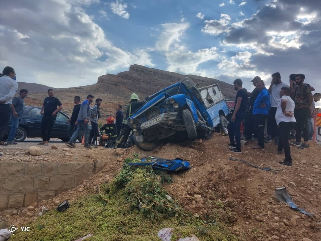 مرگ راننده بر اثر واژگونی خودرو