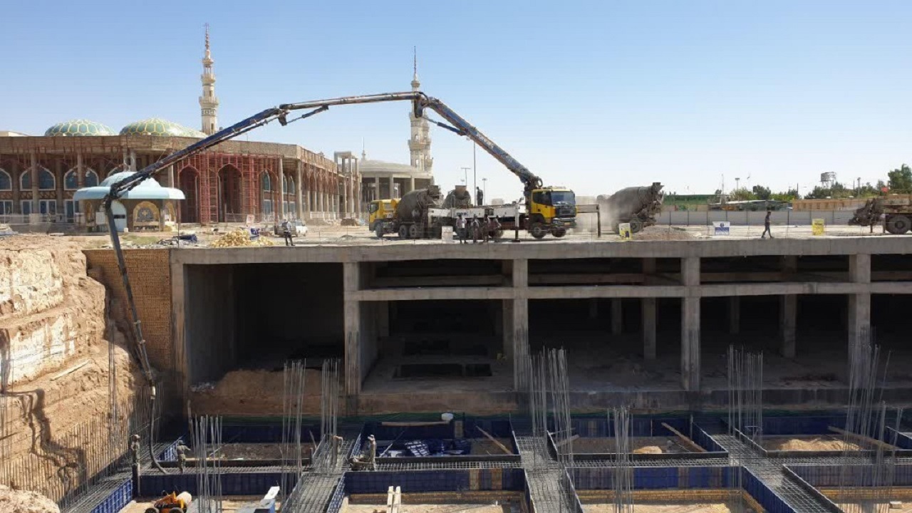 ساخت و ساز در مسجد جمکران به همت بسیج سازندگی قم +تصاویر