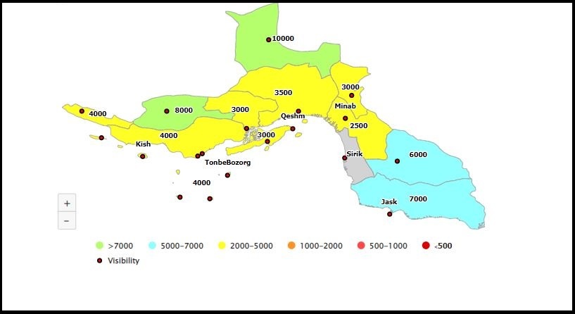 کاهش میزان گردوغبار در آسمان هرمزگان
