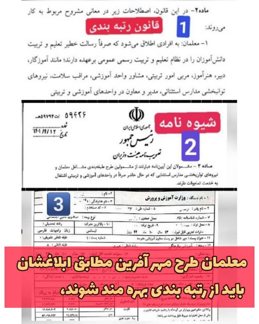اجرای رتبه بندی معلمان طرح مهرآفرین در هاله ای از ابهام