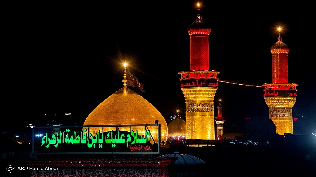 صحن و سرای حرم اباعبدالله الحسین سیاهپوش شد