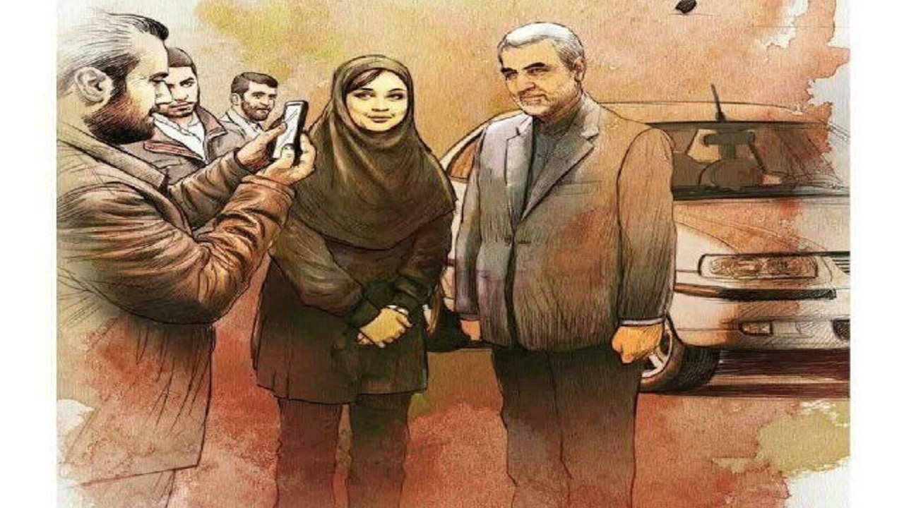 ماجرای عکس یادگاری دختر بدحجاب با حاج قاسم +فیلم