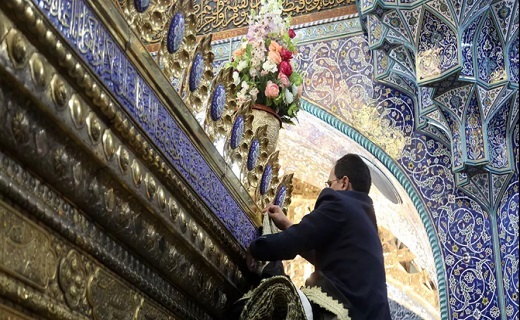 ضریح مطهر حرم حضرت معصومه(س) سیاهپوش شد+ تصاویر