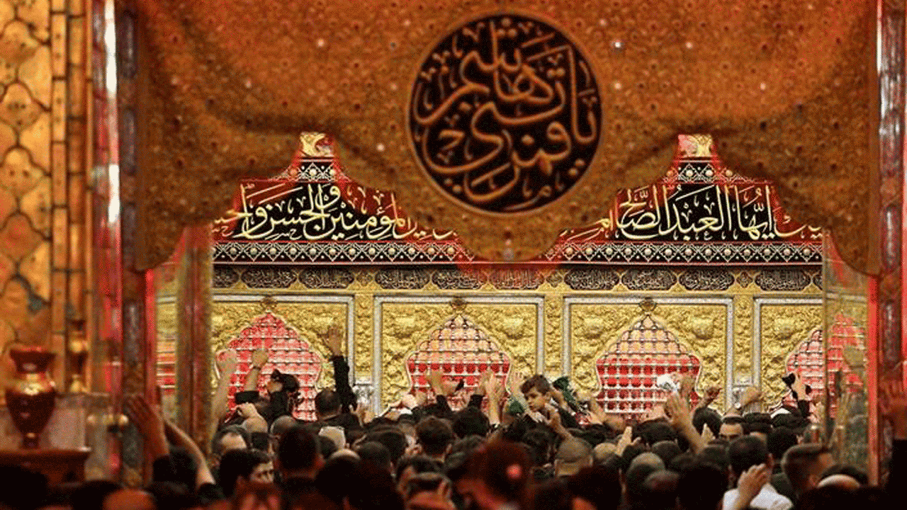 فریاد لبیک یا عباس در کربلای معلی + فیلم