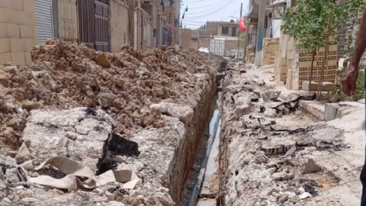 مشکل افت فشار آب خیابان مطهری بندرماهشهر حل شد