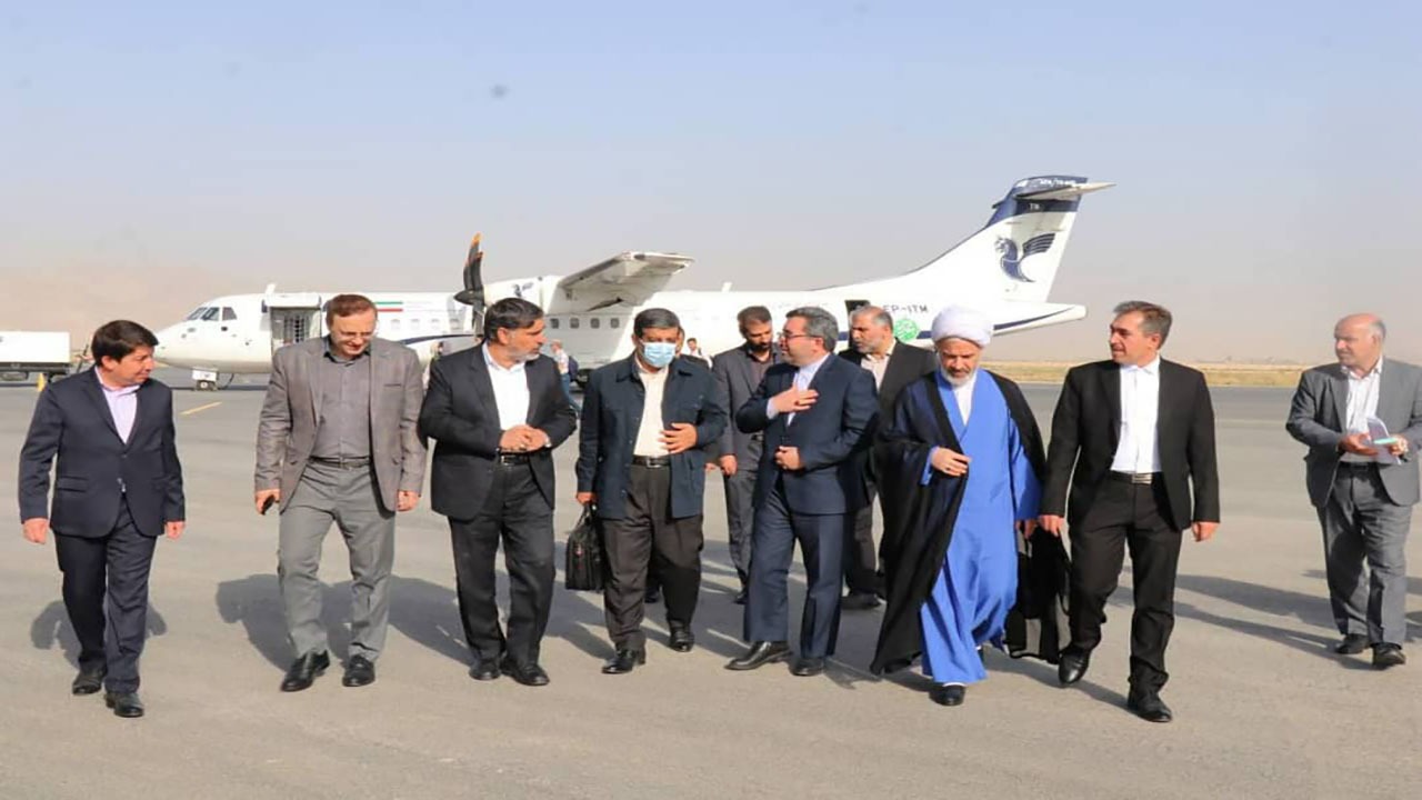 وزیر میراث فرهنگی، گردشگری و صنایع دستی وارد خراسان شمالی شد