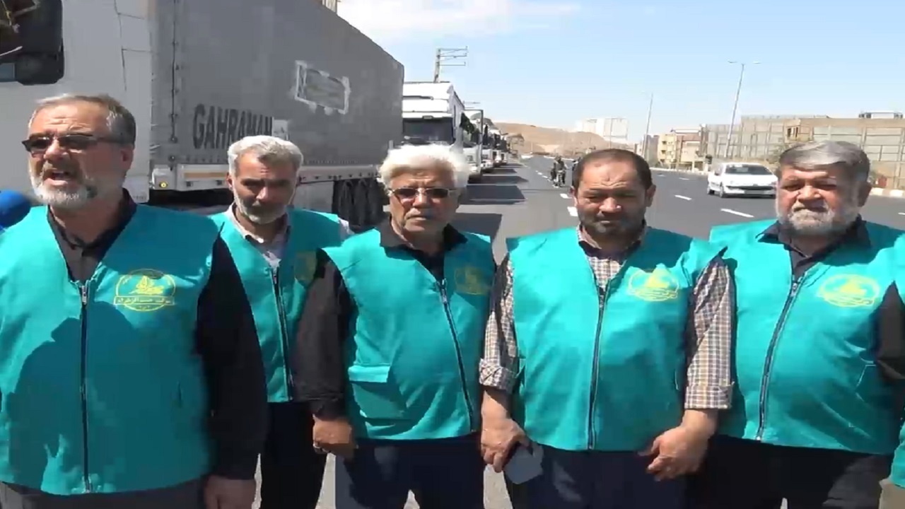 اعزام ۹ تریلی کالا به موکب زائران اربعین حسینی+فیلم