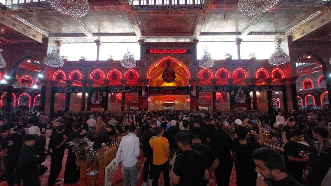 نمایی از ازدحام جمعیت زائران در کربلای معلی + فیلم و تصاویر