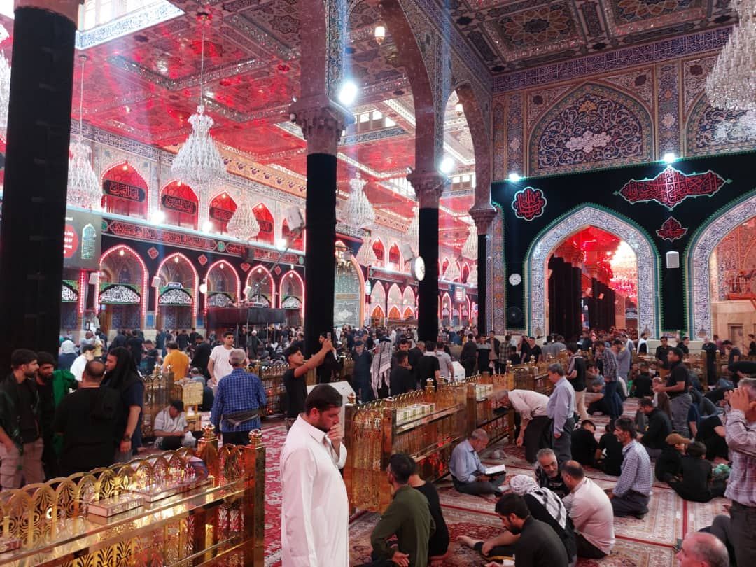 نمایی از ازدحام جمعیت زائران در کربلای معلی + فیلم و تصاویر