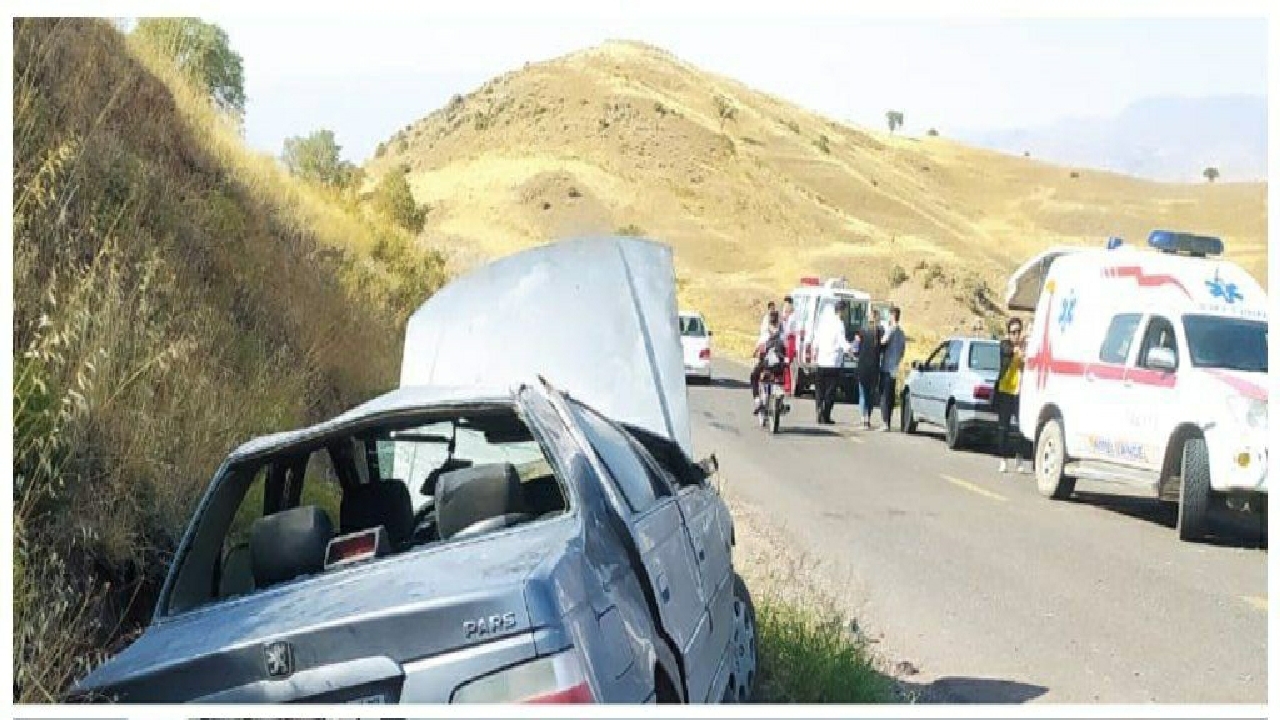 ۳ مصدوم ناشی از برخورد خودرو با کوه در محور قزوین - الموت شرقی