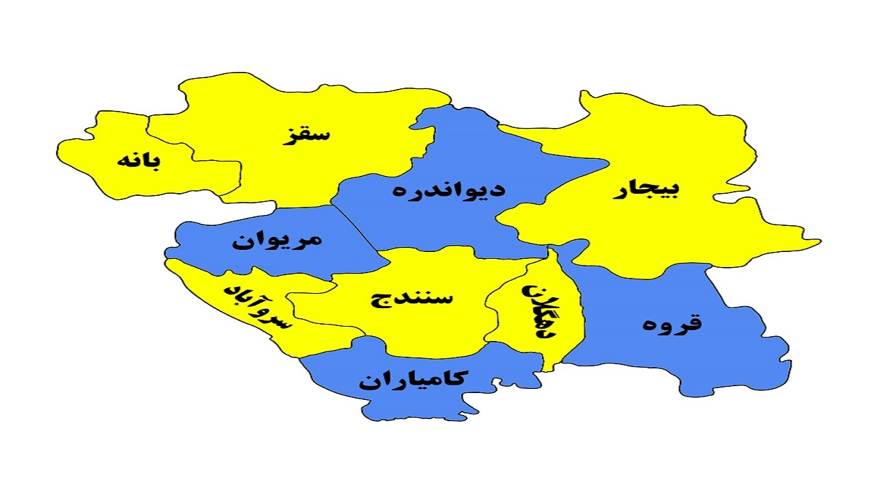 وضعیت نارنجی از نقشه کرونایی کردستان رنگ باخت
