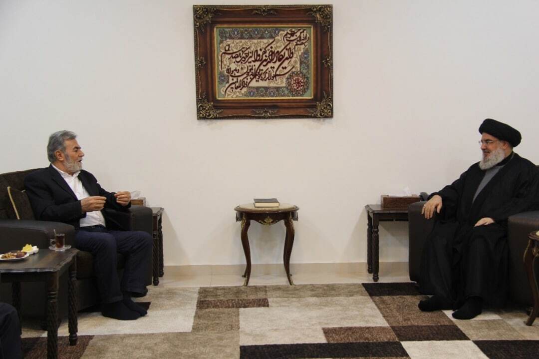 سید حسن نصرالله و زیاد النخاله در بیروت