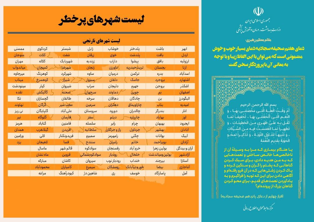 کاهش تعداد شهر&zwnj;های با وضعیت قرمز در کشور
