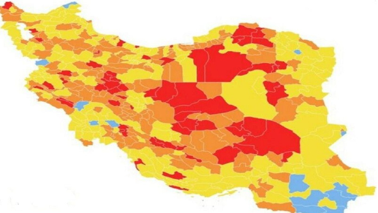 کاهش شهر‌های قرمز استان سمنان در رنگ‌بندی جدید کرونایی