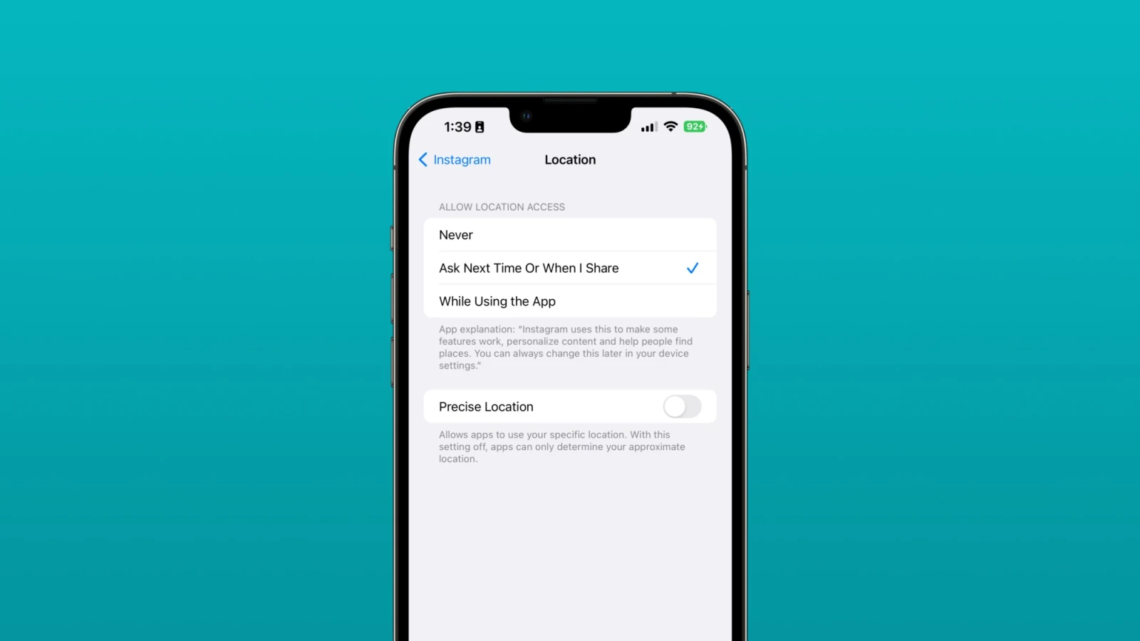 تنظیمات اپل