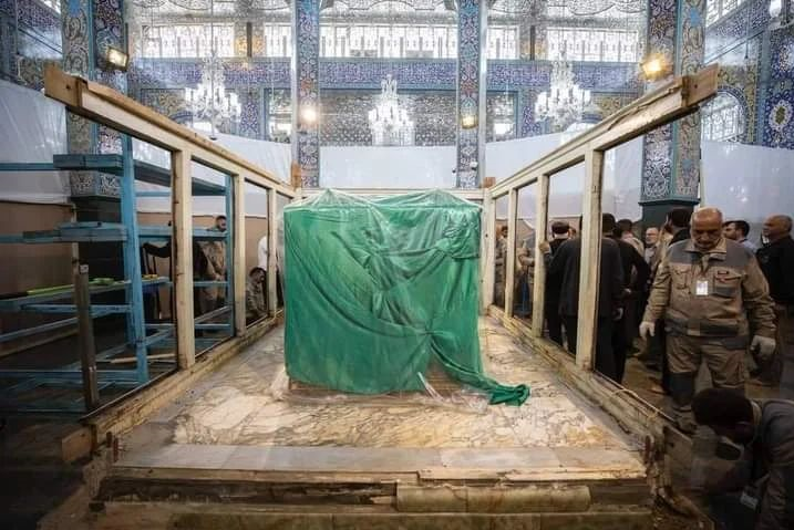 نمای متفاوت از حرم حضرت زینب (س) بدون ضریح+عکس و فیلم
