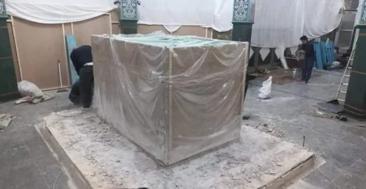 نمای متفاوت از حرم حضرت زینب (س) بدون ضریح+عکس و فیلم