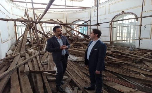 عملیات اجرایی مرمت بام عمارت تاریخی شهرداری
