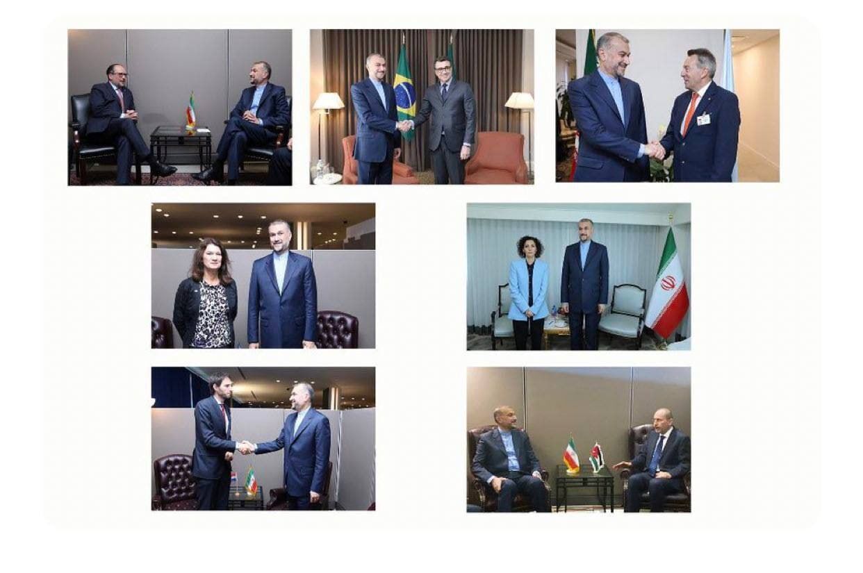 دیدار امیر عبداللهیان با وزیران امور خارجه برزیل، سوئد، هلند، اردن و بلژیک