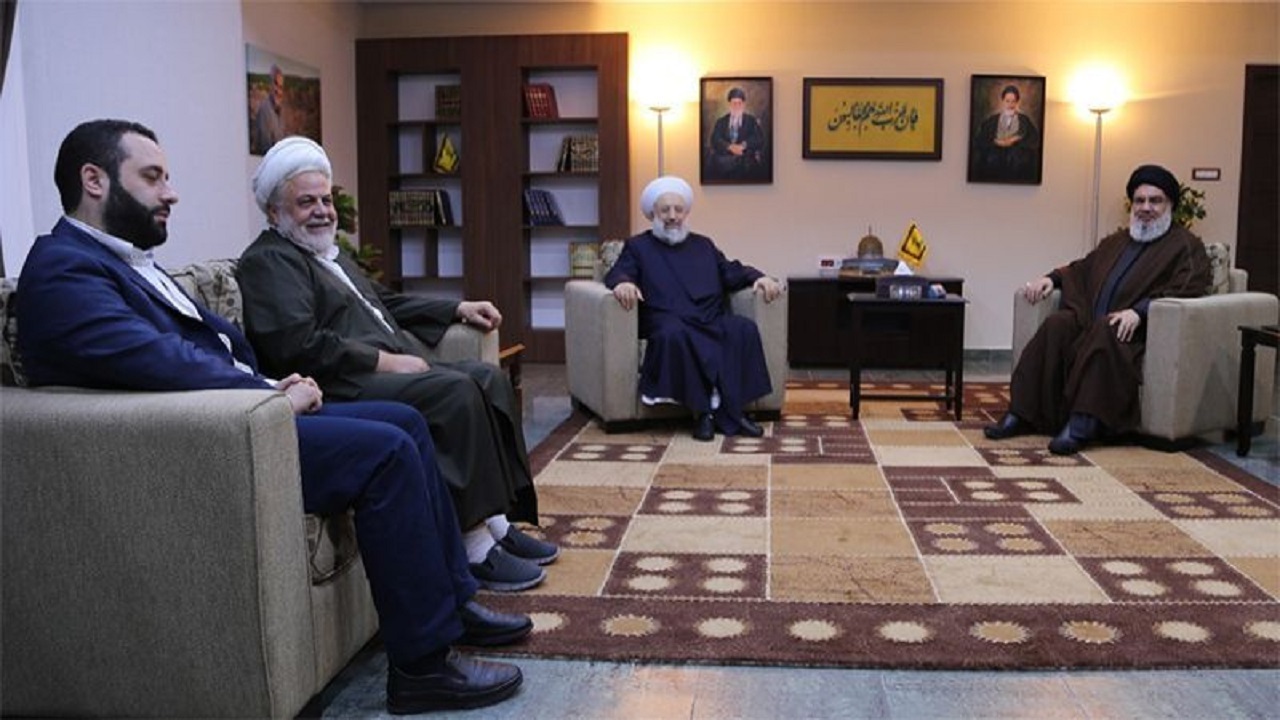 دیدار سید حسن نصرالله با رئیس اتحادیه جهانی علمای مقاومت