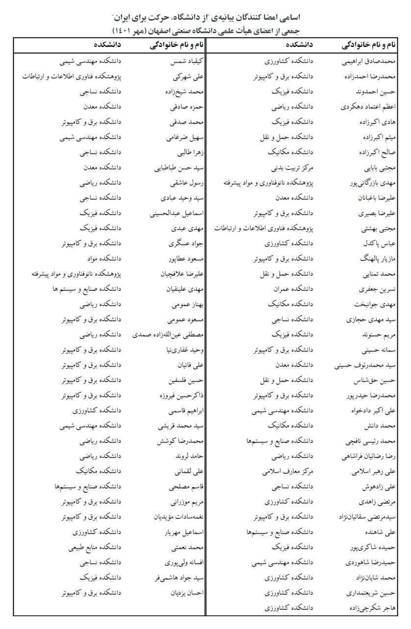 از دانشگاه، حرکت برای ایران