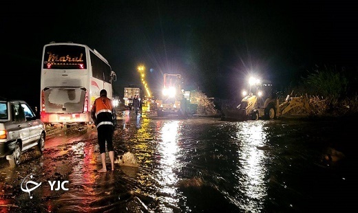 مسدود شدن محور خوش ییلاق و آبگرفتگی شدید بزرگراه گرگان به کردکوی