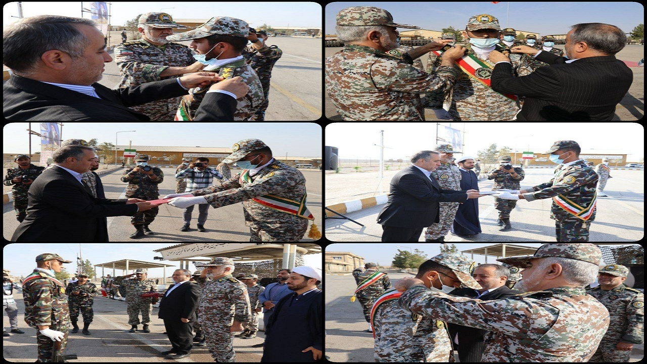 آیین سردوشی سربازان وظیفه پدافند هوایی سمنان