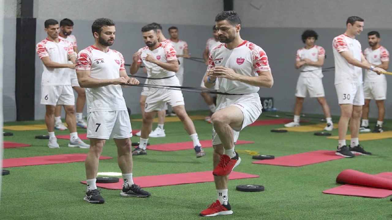 برگزاری تمرین نوبت صبح پرسپولیس در سالن وزنه