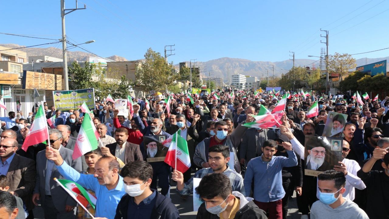 حضور پر شور ایلامی&zwnj;ها در راهپیمایی ۱۳ آبان + تصاویر
