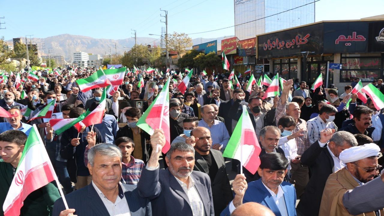 حضور پر شور ایلامی&zwnj;ها در راهپیمایی ۱۳ آبان + تصاویر