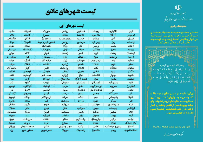 وضعیت آبی کرونایی