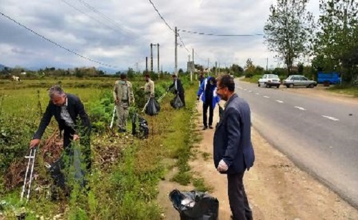 پاکسازی روستای لختکی شفت از زباله