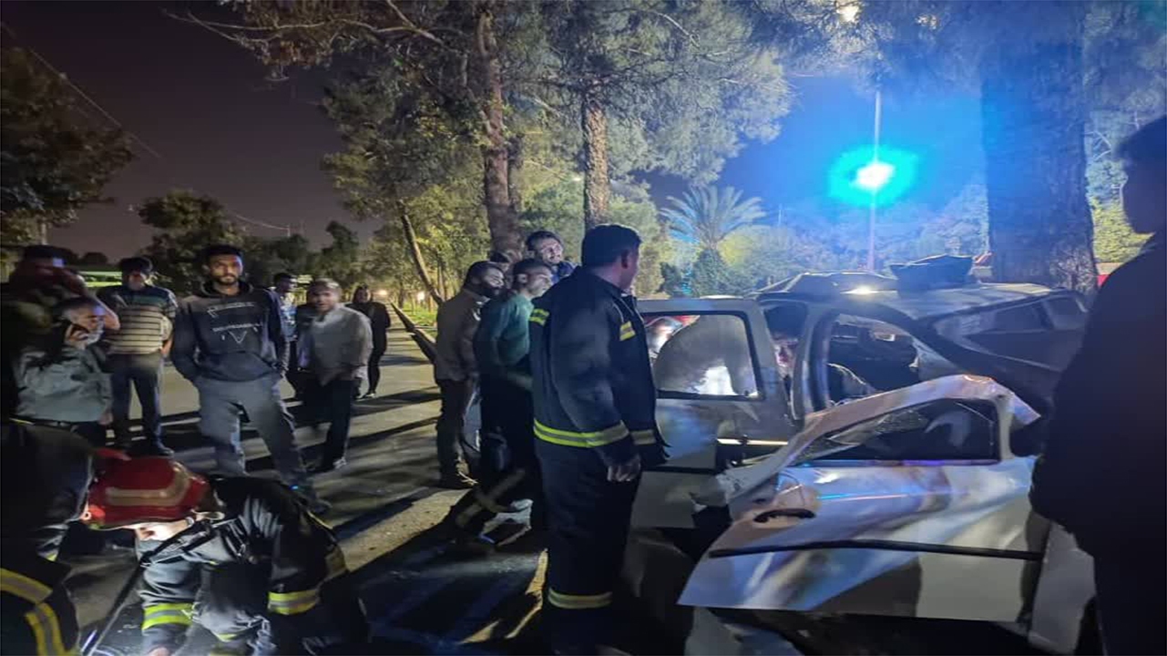 تصادف مرگبار خودروی سواری در بلوار مدرس