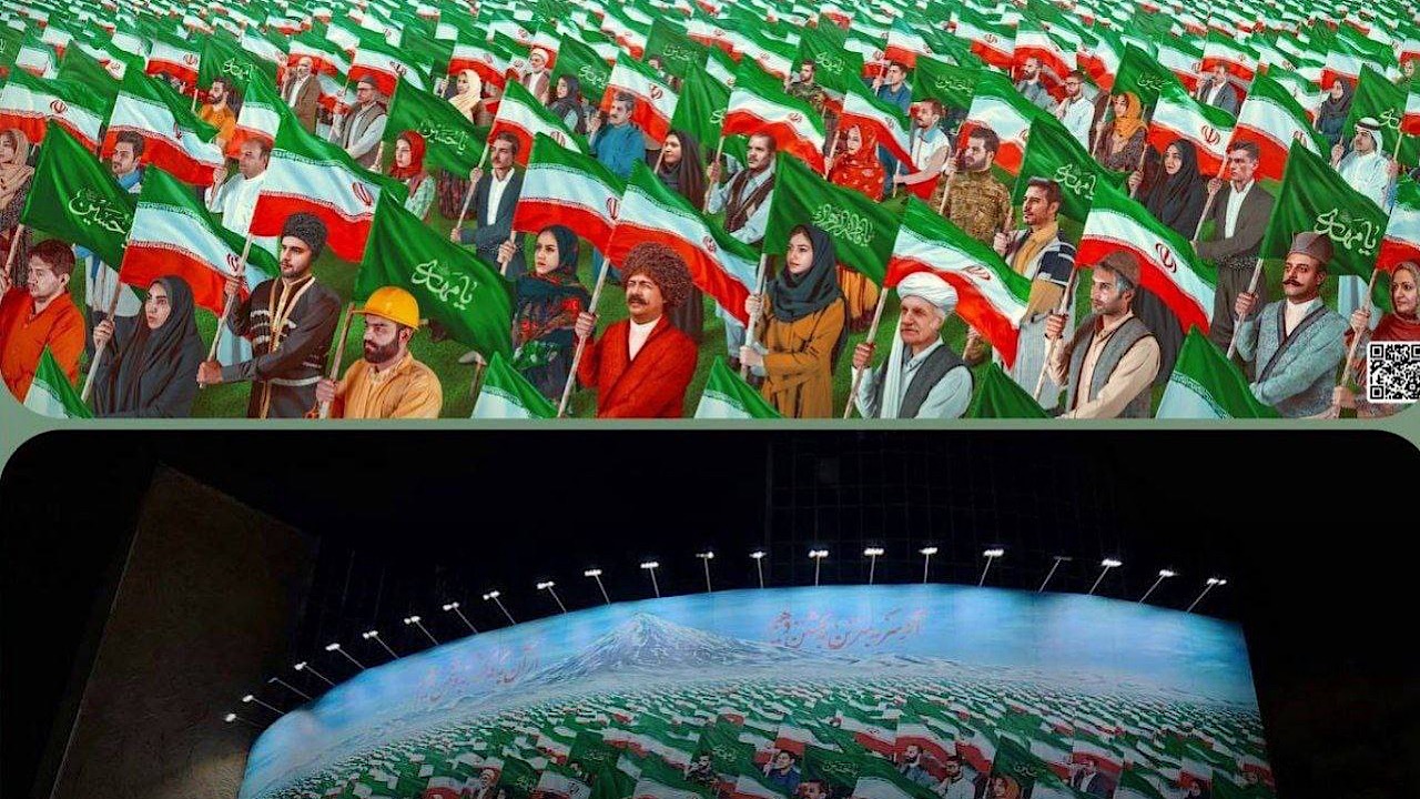 «ایران یکپارچه» جدیدترین دیوارنگاره میدان ولیعصر(عج)