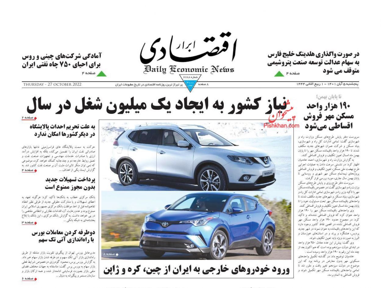 روزنامه ابرار اقتصادی