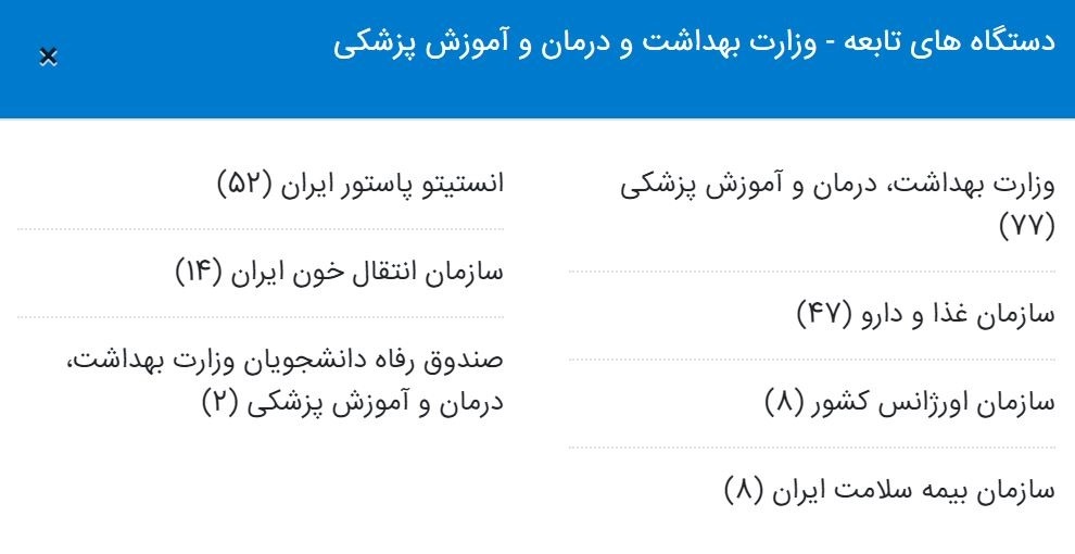 دستگاه های تابعه وزارت بهداشت