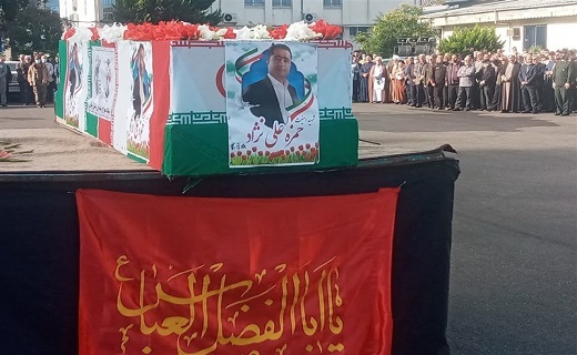 تشییع پیکر بسیجی شهید مدافع امنیت در رشت
