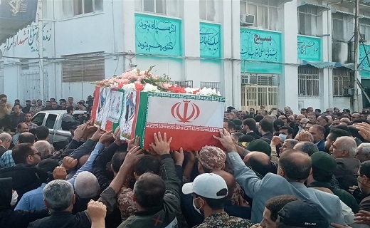 تشییع پیکر بسیجی شهید مدافع امنیت در رشت