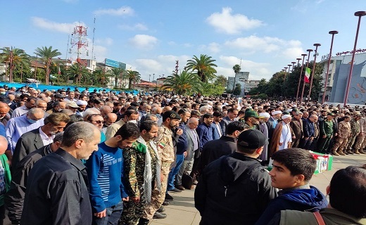 تشییع پیکر بسیجی شهید مدافع امنیت در رشت