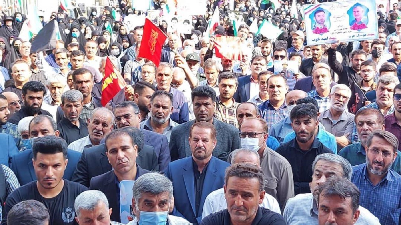 برگزاری مراسم تشییع ۲ شهید کهگیلویه و بویراحمدی در بهبهان خوزستان