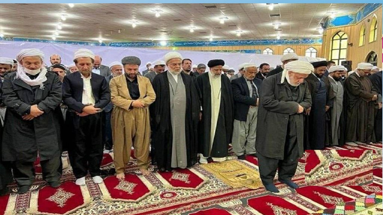 حضور رئیسی در نماز جماعت اهل سنت کردستان