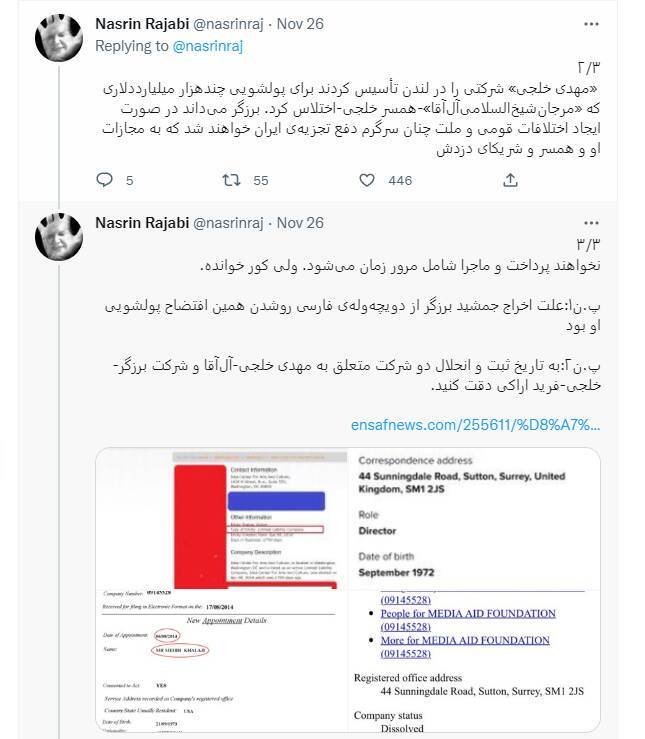 توئیت های نسرین رجبی