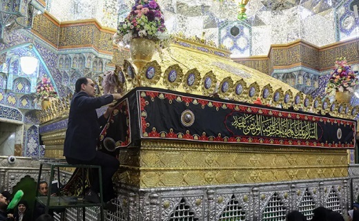 حرم حضرت معصومه(س) سیاهپوش شهادت یاس نبوی +تصاویر